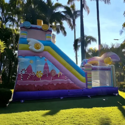 Hot Sale Commercial PVC Inflatable Bouncer Candy Land Inflatable Bouncer Combo For Kids Party Rental