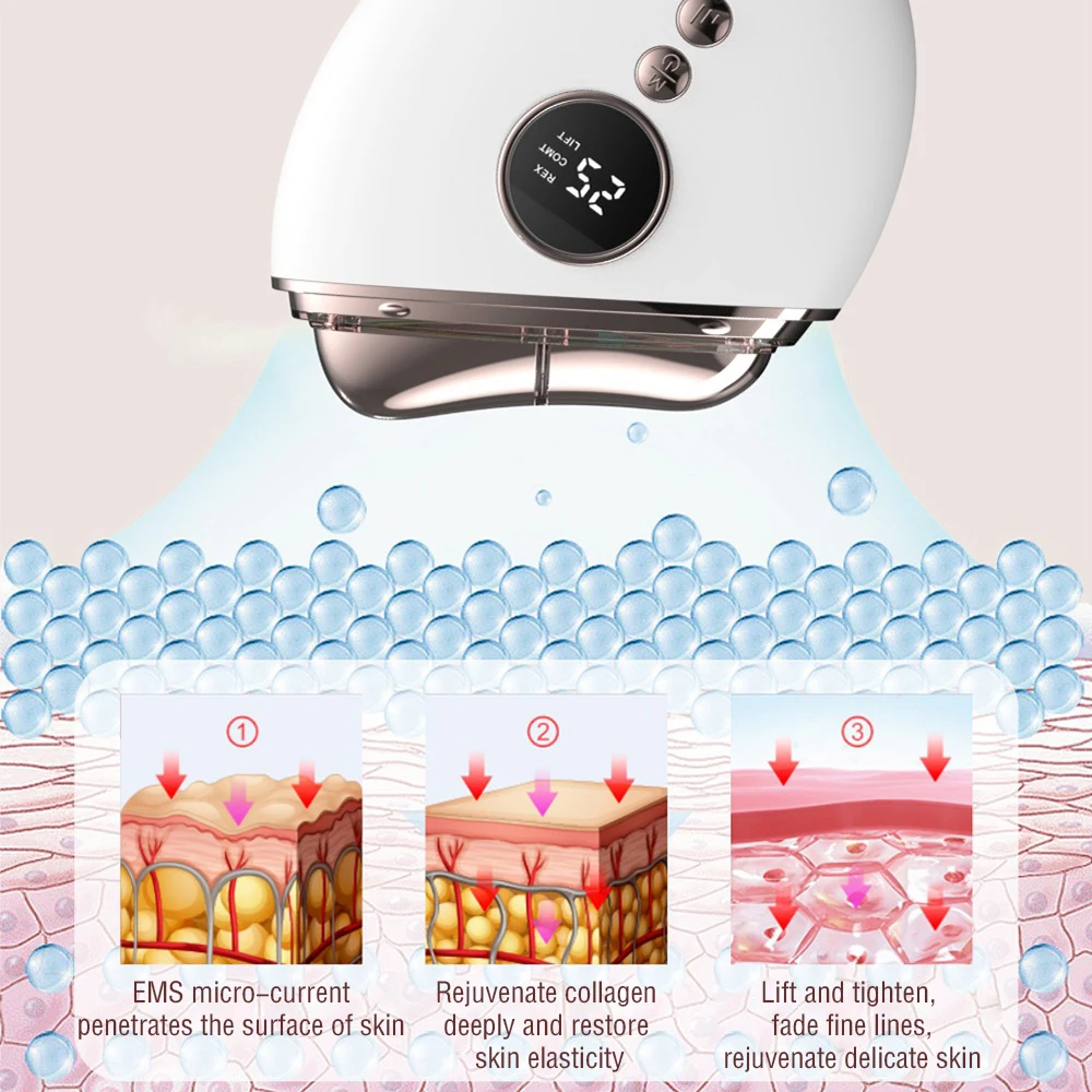 Liquid Crystal Display Screen Micro-current Lifting And Firming Heating Guasha therapy Beauty Lifting Facial Guasha Massager