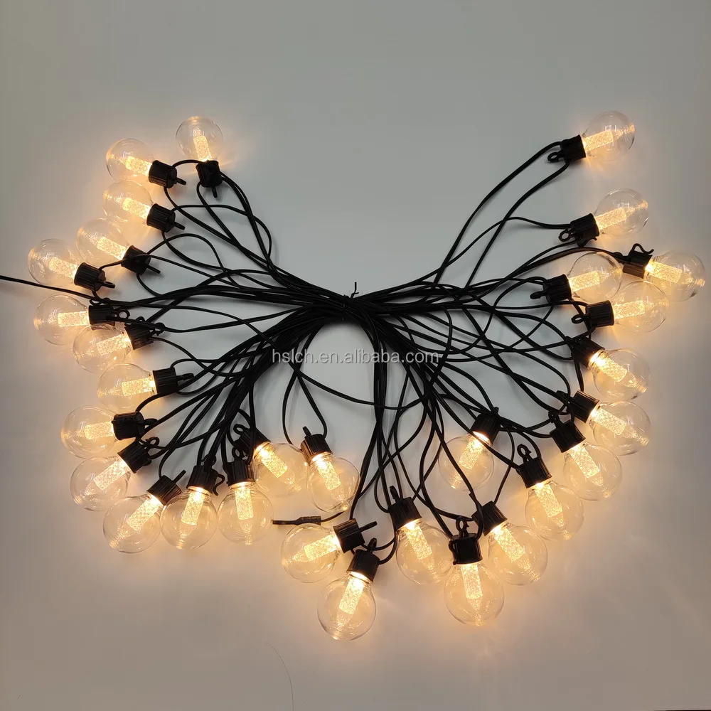 48FT String Lights Outdoor E26 E27 S14 Edison Bulb included Christmas Waterproof connectable serial led string lights