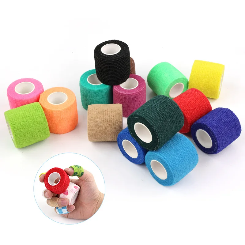 Colourful Elastic Self-Adhesive Medical Tape 5cm 7.5cm 10cm Sports Latex Elastic Wrap for Medical Rehabilitation