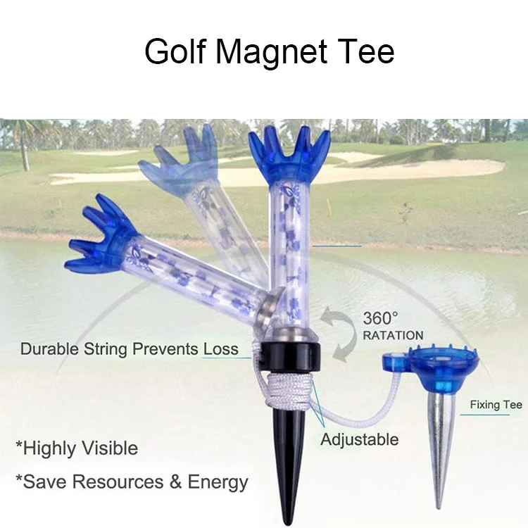 Unbreakable Plastic Magnet Golf Tees for Practice Training