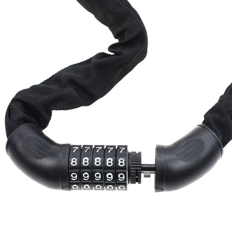 YH1366 Bicycle Lock, 5-Digit Resettable Combination 90mm Bicycle Chain Cable Locks for Bike, Motorcycle, Door, Gate,Fence, Grill