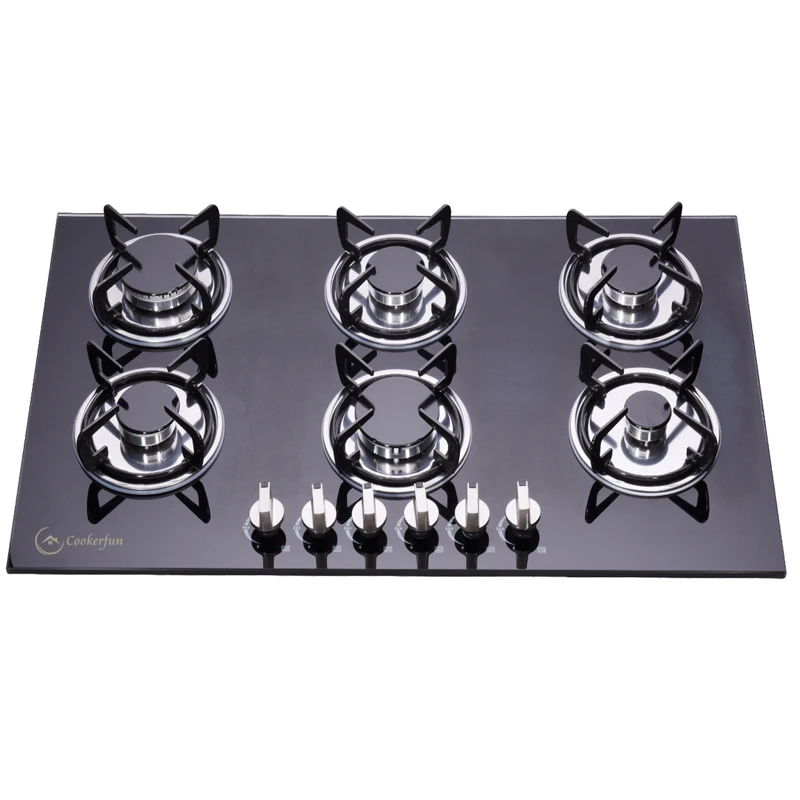 Hot sale 6burners Gas stove Cooktops safety gas cooker electric ignition cooking kitchen commercial wok burner estufas gas