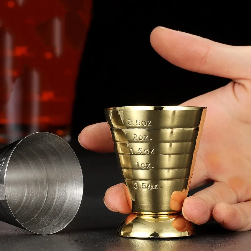 Graduated Measuring Cups Coated With Various Styles Of 304 Stainless Steel Bar Party And Mixing Tools Jigger