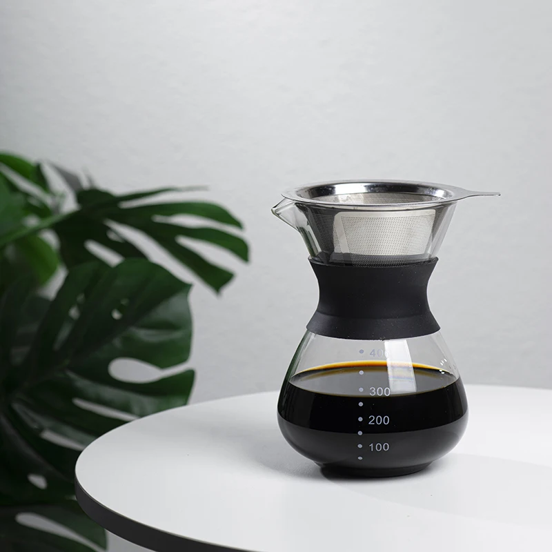 High Quality Hot Sale Pour Over Coffee Drip Kettle Pour Over Coffee Maker with Double-layer Stainless Steel Filter