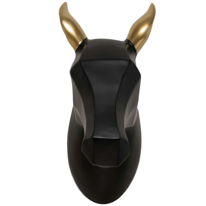 Custom High gloss resin origami golden horse head wall decor