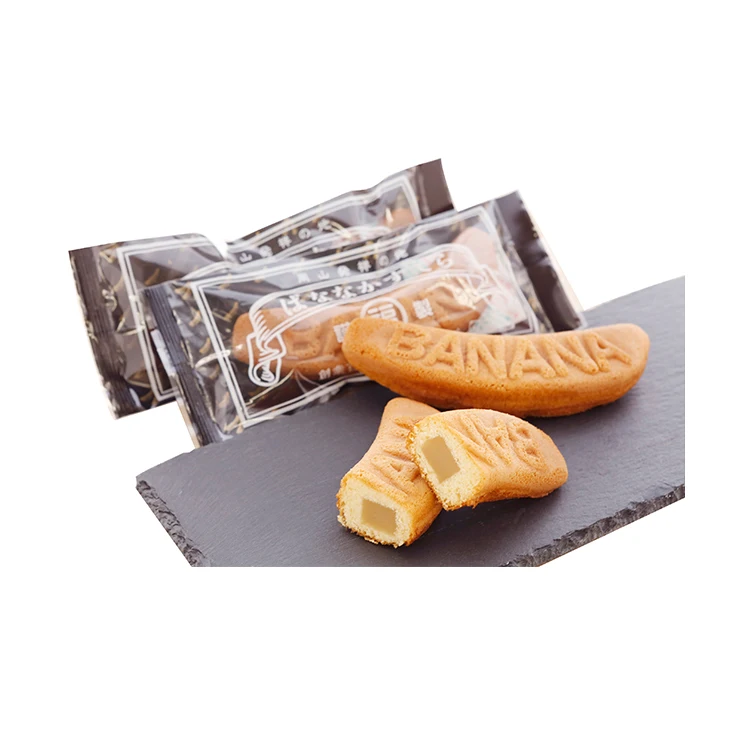 Japanese popular sponge pastries cake snacks in the shape of banana