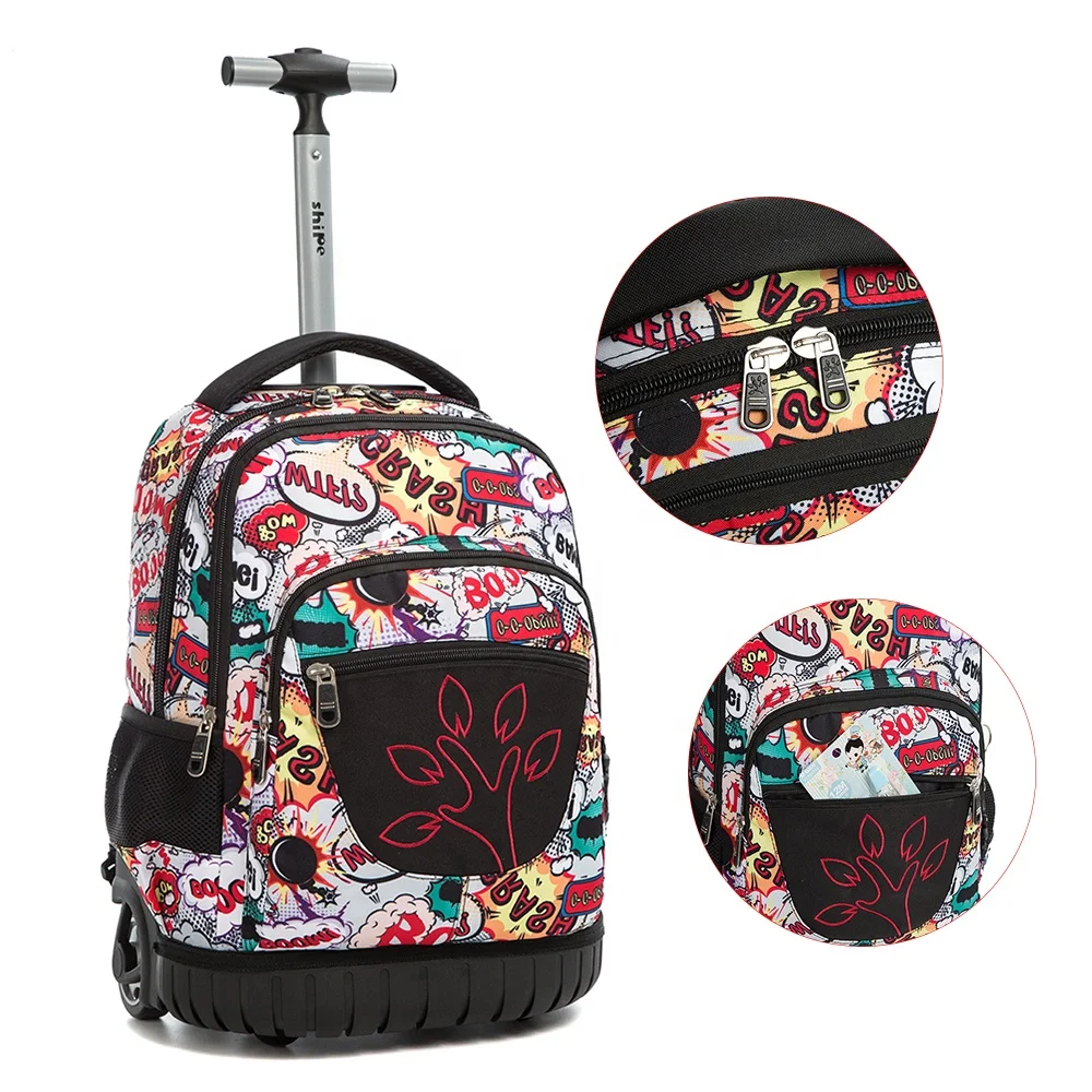 
Multicolor optional waterproof girl trolley school bags backpack kids 