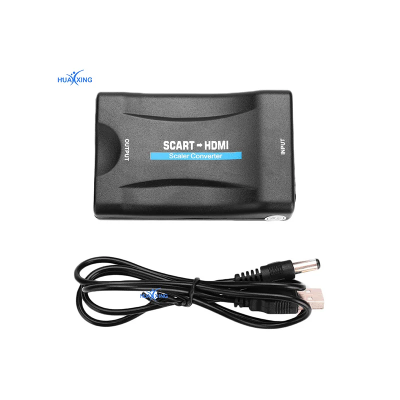 Переходник Scart на HDMI сплиттер адаптер для видео и аудио с поддержкой 1080P