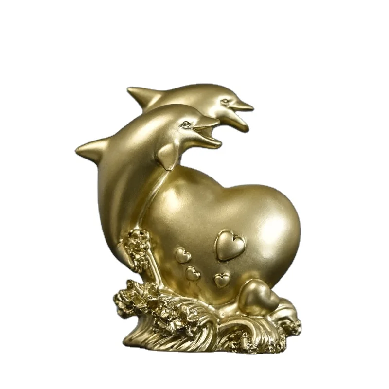 Wholesale & Custom Creative Resin Dolphin Statue Sculpture Gift For Home Office Living Room Desktop Display Decoration