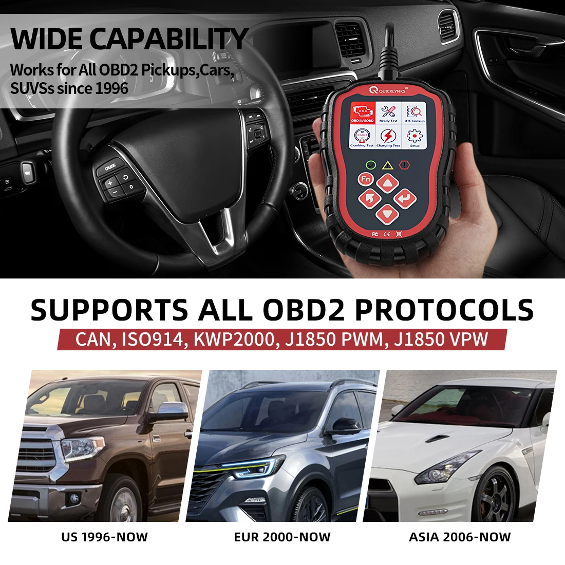 Новый автомобильный диагностический инструмент сканер двигателя OBD2 высококачественный Многофункциональный для всех автомобилей Quicklynks T41