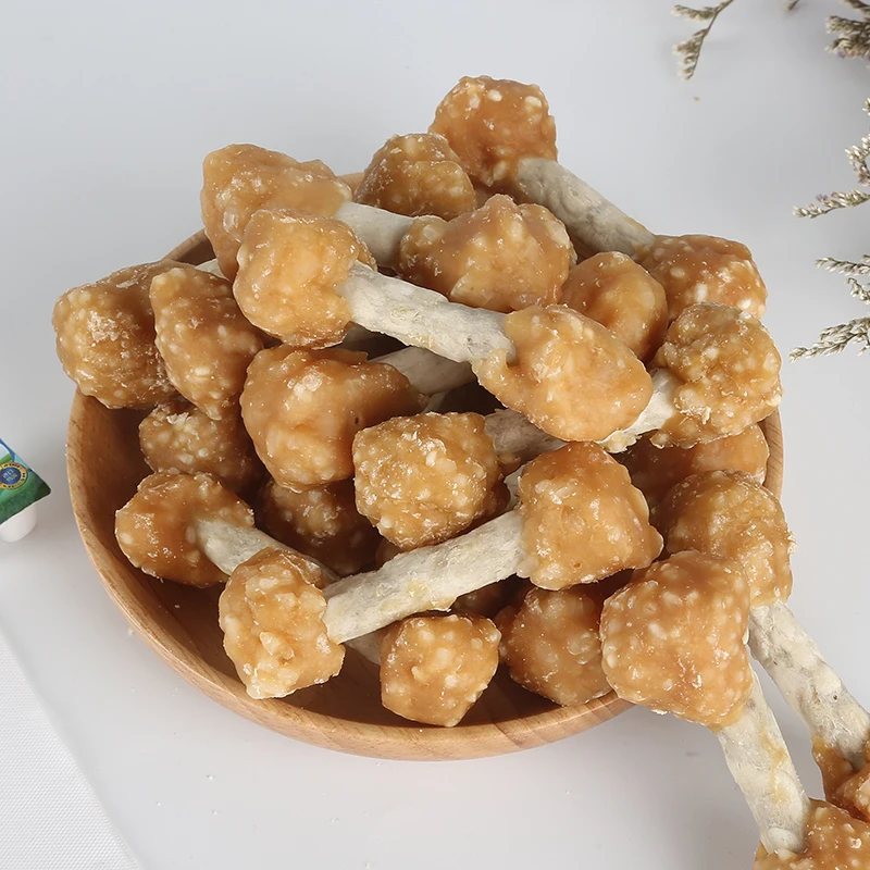 chicken dumbbell munchy stick chopped cowhide stick dog treat oem private label dog snack factory wholesale