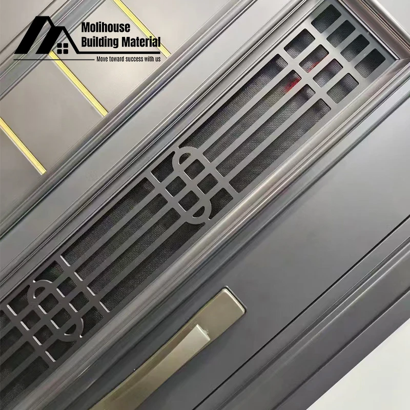 Classic American Standard Main Entry Doors Hurricane Impact Fire Resistant Security Exterior Aluminum Front Doors