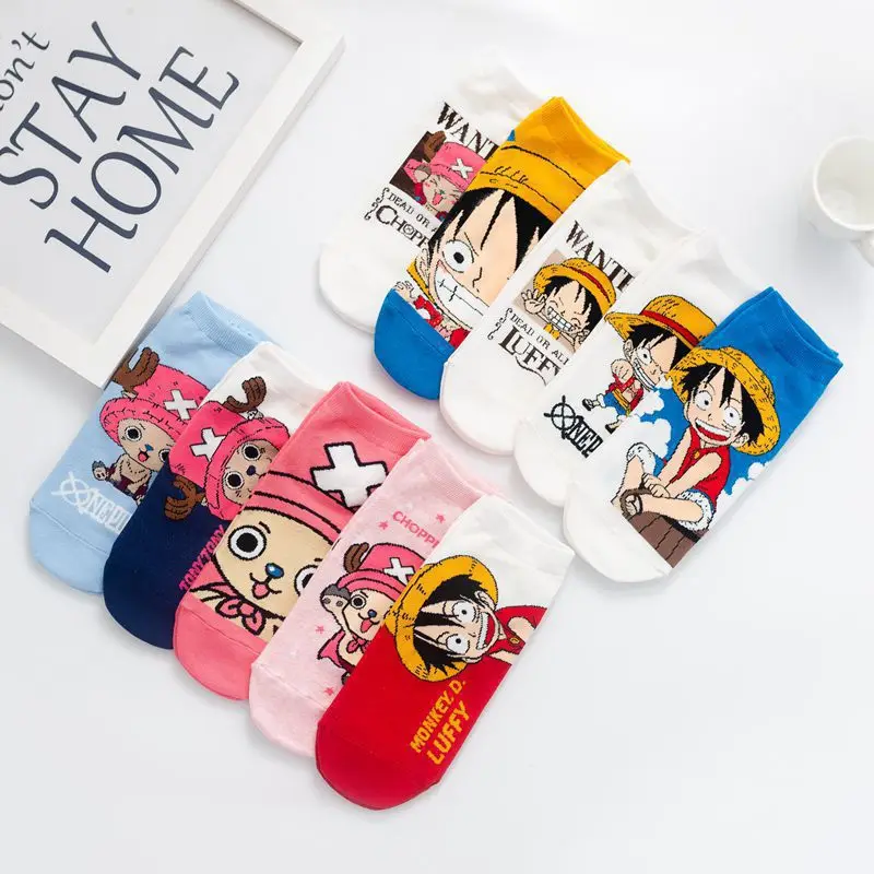 Hot Selling Figures Anime Random Design One Piece 75% 3D Figures Cotton Character Anime Short Socks