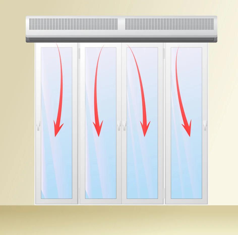 200W electric air curtain fan with remote control commercial air door for shopping mall hotel etc