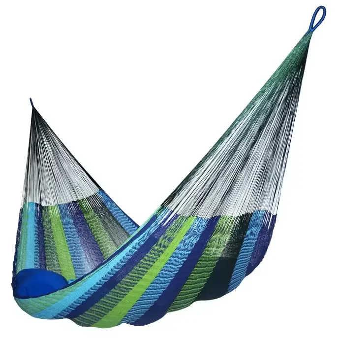 WK Factory Supply Outdoor Portable Camping Garden Comfortable Durable 201D Nylon Hammock Swings up to 550lbs with Tree Straps