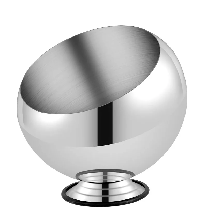 Stainless Steel Slant Sauce Bowl Buffet Seasoning Jar Container Fruit Salad Spherical Bowls Serving Tableware Bowl With Lid