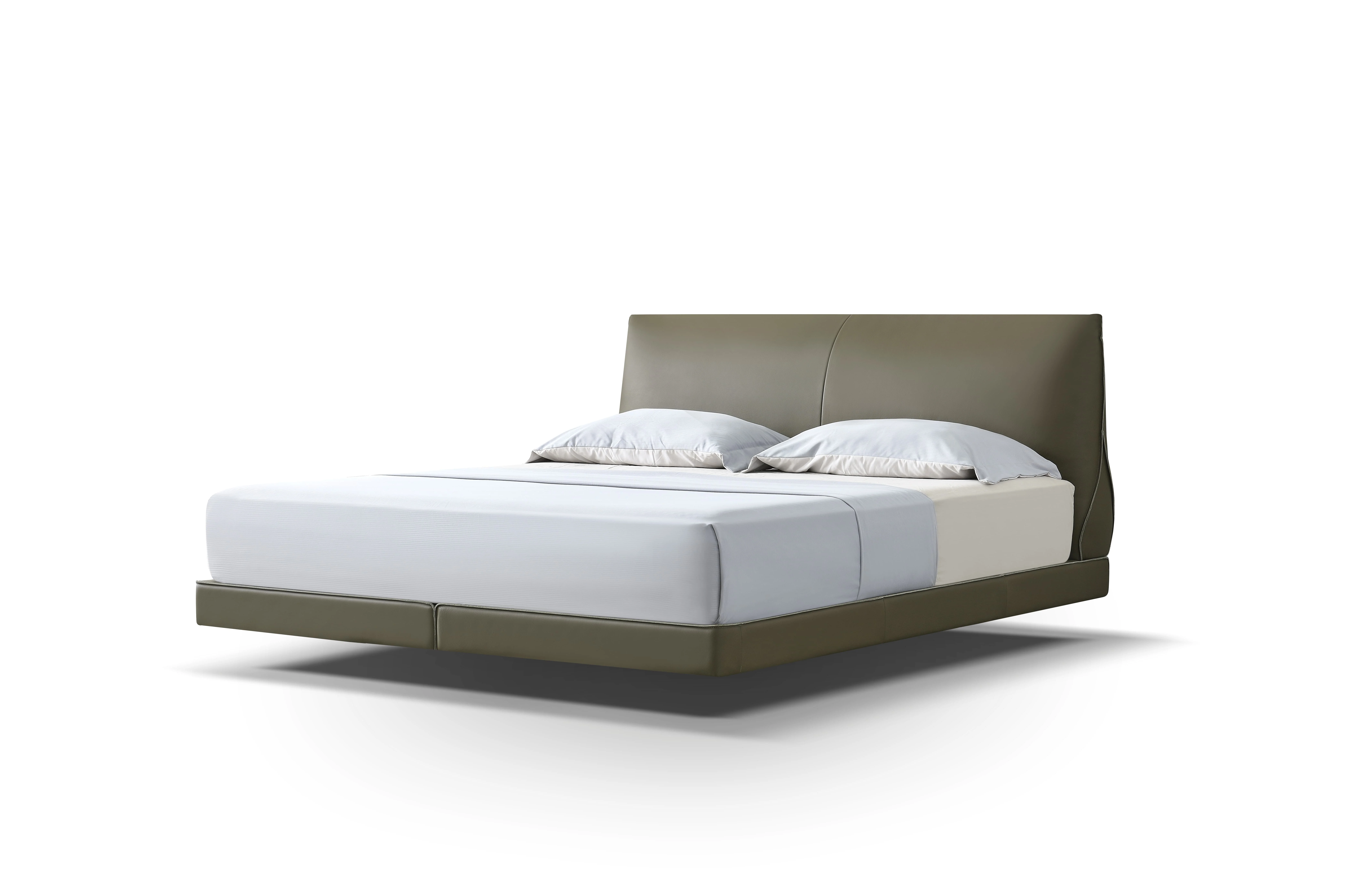 Customizable Large Modern Luxury Soft Artificial Leather Bed Floating Visual Effect Furniture Home Office Bedroom Apartment