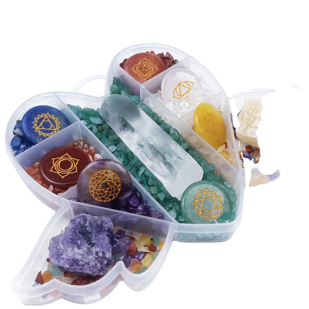 Perfect natural carved crystal crushed stone crystal stone assortment gift box