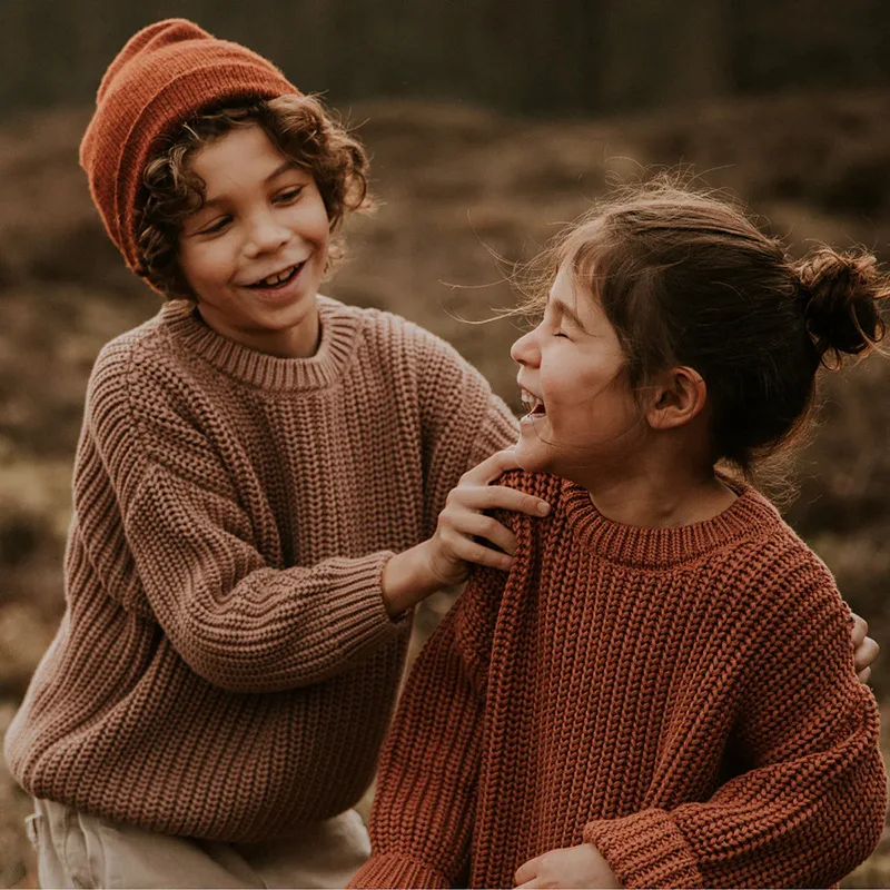 Baby Oversized Knitted Jumper Girls Boys Winter Ribbed Knit Sweater Chunky Pullover Long Sleeve Knitwear Top