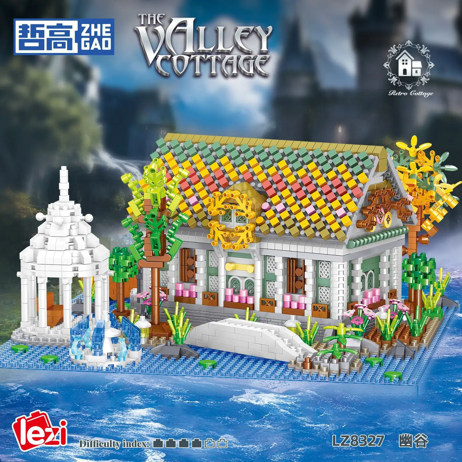 NEW Valley Cabin Building Blocks DIY Cottage house Building Blocks Set Mini Creative Street View Model Children Assembly Toys