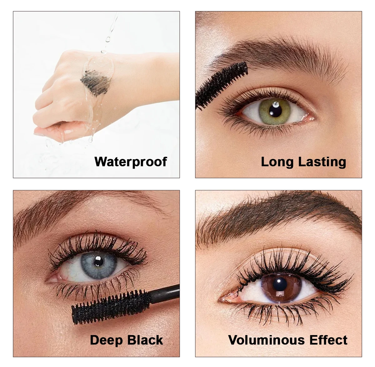 New Cosmetic Wholesale Custom Makeup Oil Free Lash Growing OEM Private Label Castor Black Vegan Cruelty Mascara