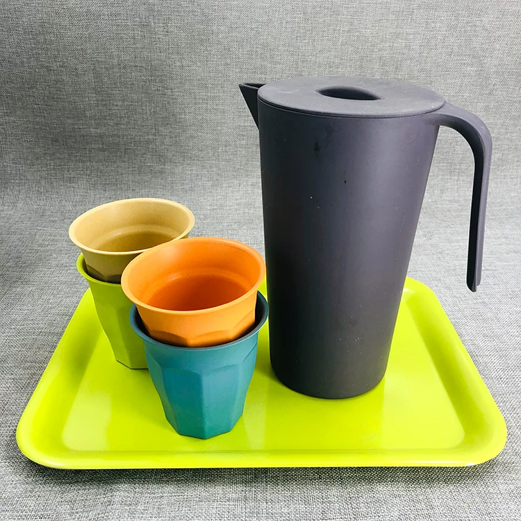 Многоразовый биоразлагаемый кувшин для воды, набор кувшинов для воды из бамбукового волокна