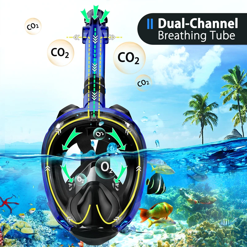 Factory Direct Sale Kid Diving Equipment 180 Wide View Full Face Snorkel Diving Mask