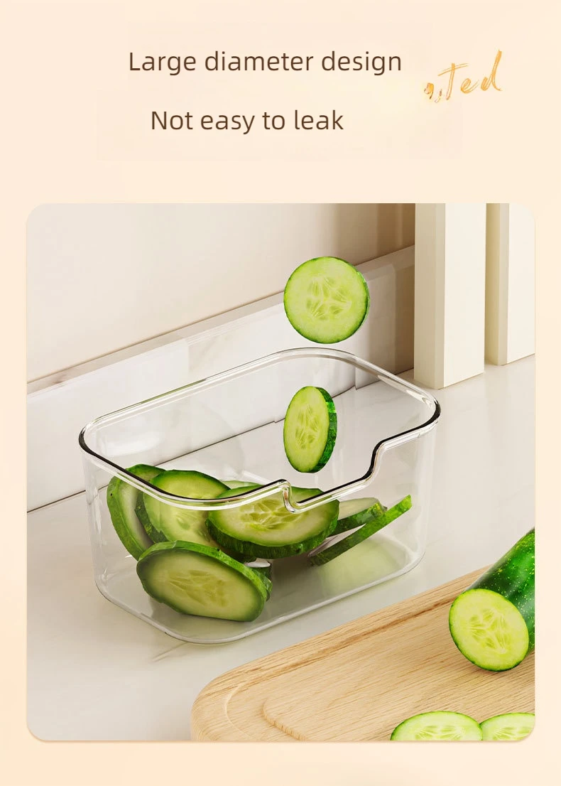 Kitchen PET Material Durable Stackable Transparent Food Storage Containers Clear Divided Serving Tray with Lid & Handle