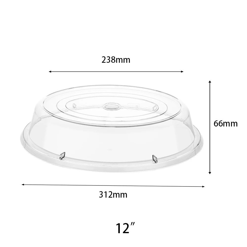 Eco-Friendly Transparent Plastic PC Restaurant Hotel Catering Dish Plate Cover round Oval Specialty Tools with Hole