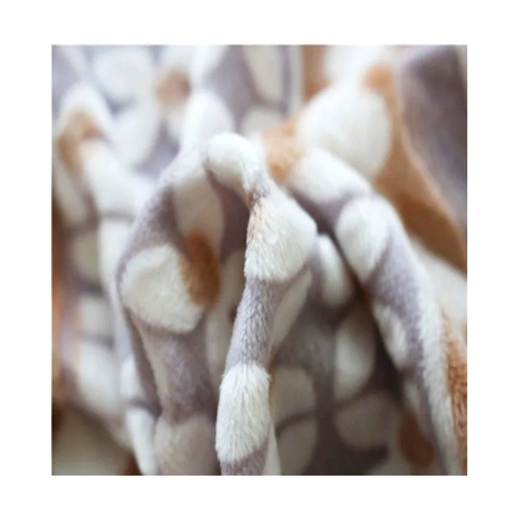 
100%Polyester 3D Flannel Burnout Knitted Fleece Breathable Blanket Fabric 