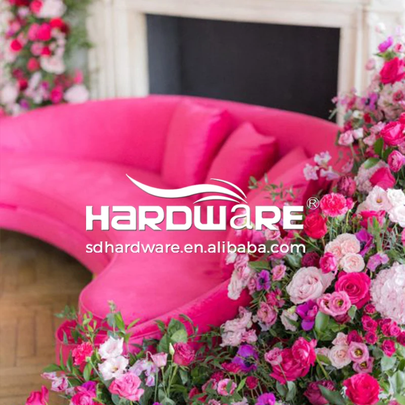 Wedding Furniture Supply Hot Pink Velvet Luxury Wedding Sofa Events For Bride