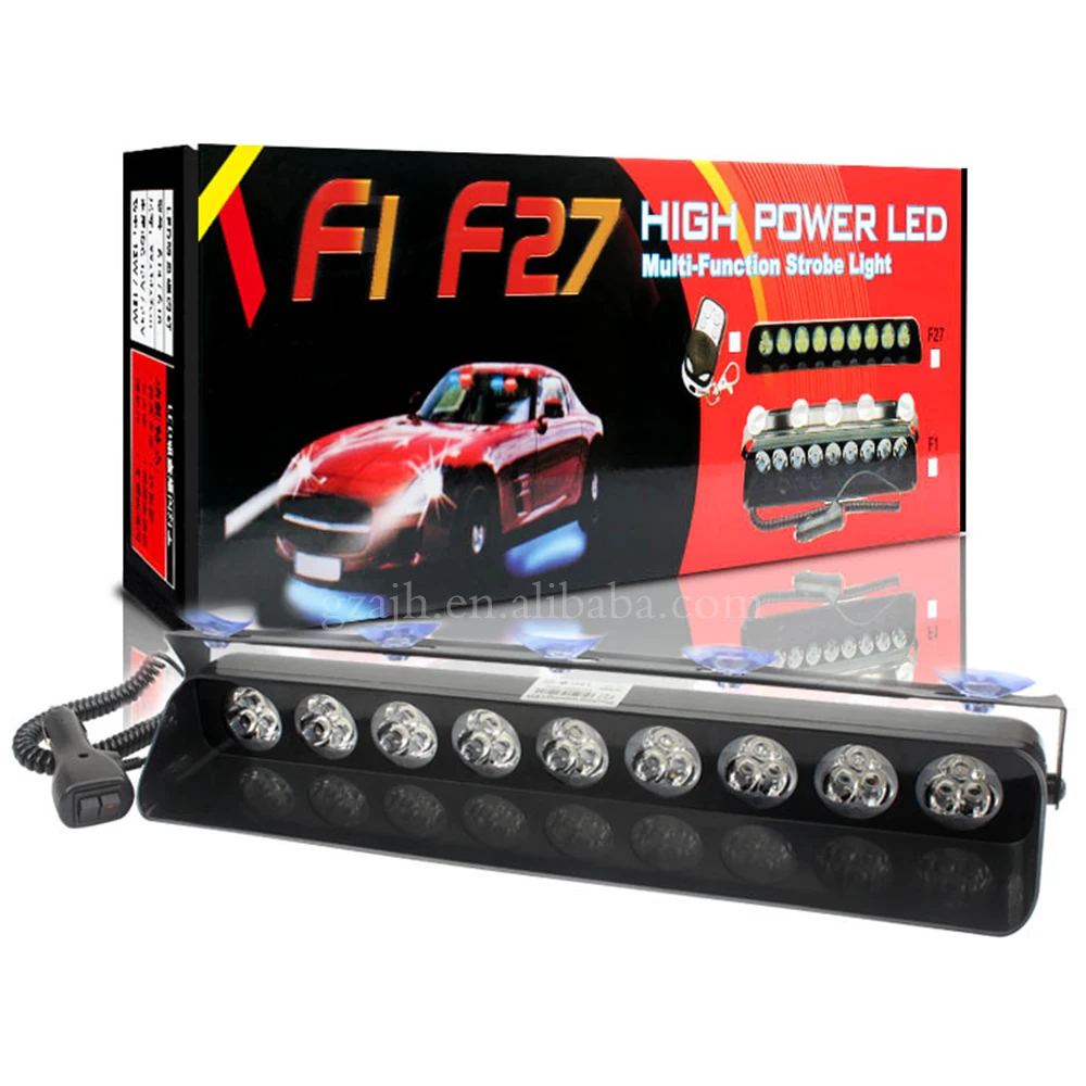 Super Bright 27 LED Car Interior Front Windshield Strobe Lights Warning Flashing Beacons Emergency Lamp