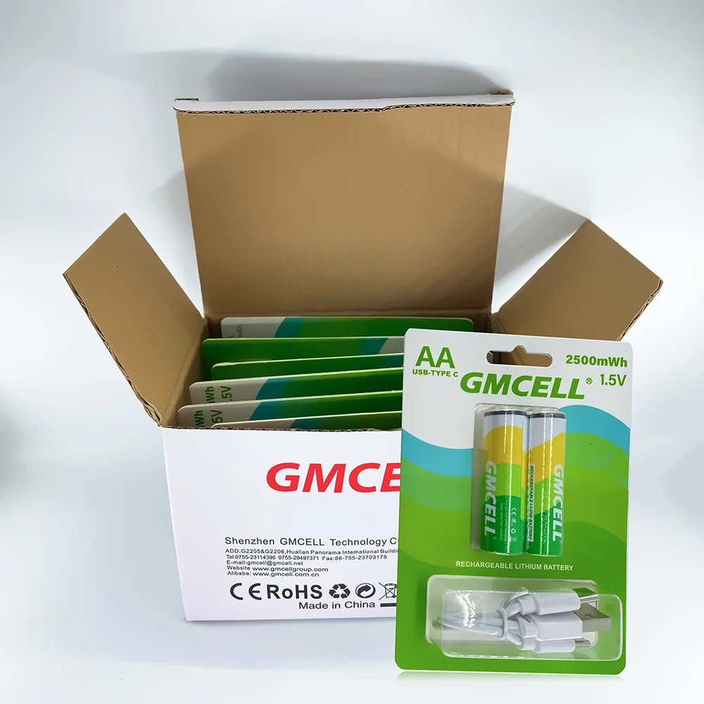 GMCELL USB Battery Most Popular Best Seller AA USB C Battery Replacement Lithium ion Rechargeable 14500 Type-c Battery