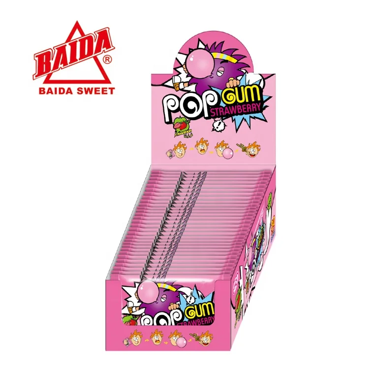 Wholesale Halal Fizzy Tuttifrutti Flavor Bubble Chowing Gum with Popping Candy