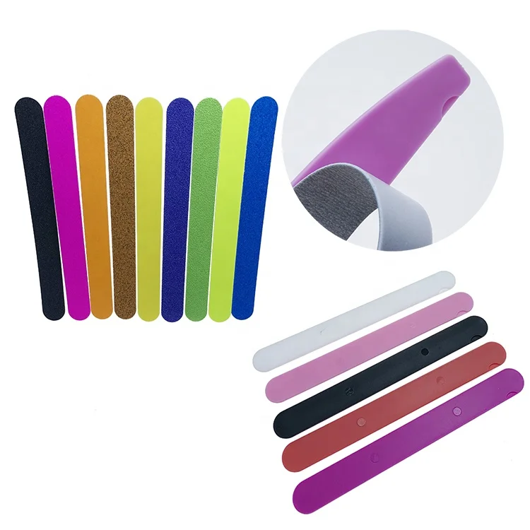 High quality custom logo plastic board nail file 100/180 with replacement sandpaper