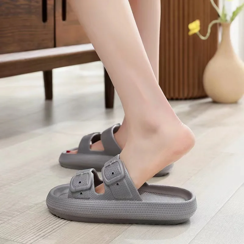 Wholesale New EVA Summer Slippers for Woman Pure Color Platform Shoes Causal Beach Roman Cloud Custom Sandals