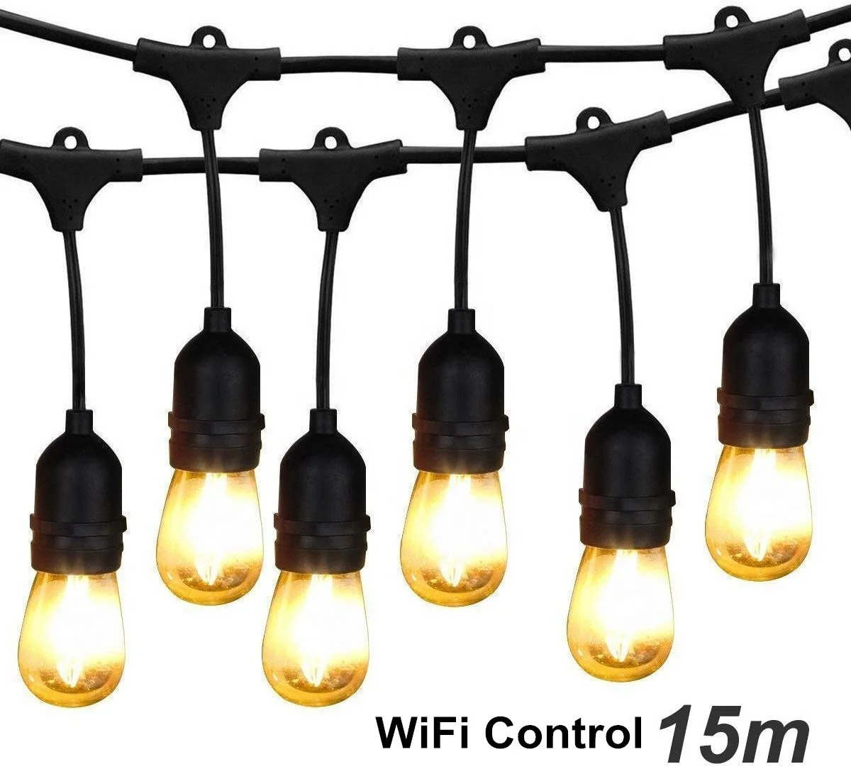 Smart led string light party decoration fence awning cafe light dimmable outdoor indoor lighting decoration lamps