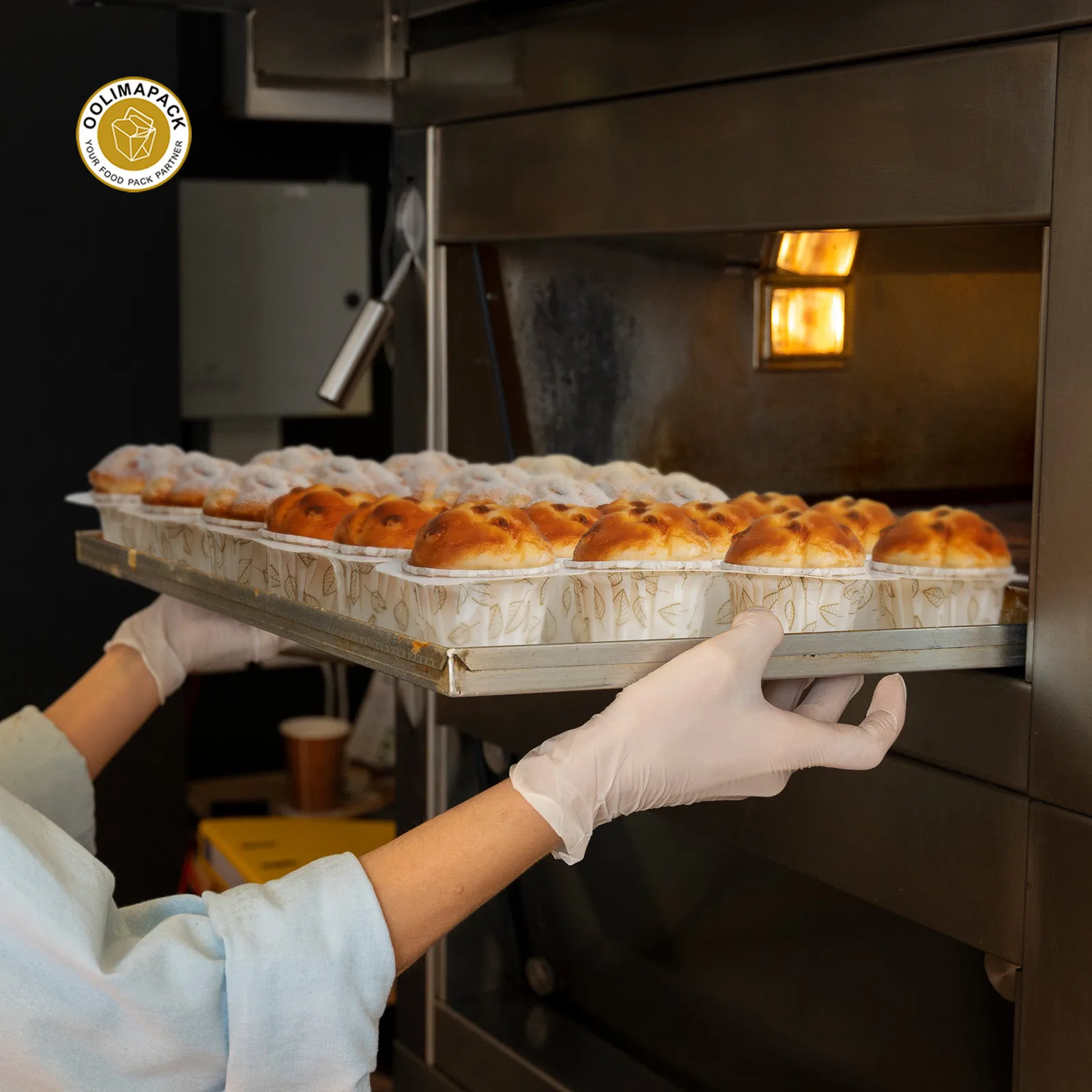 OOLIMA Greaseproof Paper Muffin Baking Cups Mini 24 Cups Cupcake Tray