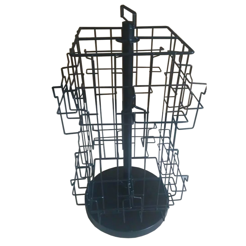 Custom Store Desktop Spinner Brochure Postcard Greeting Gift Card Stationery Metal Wire Rotating Display Stand Rack Holder