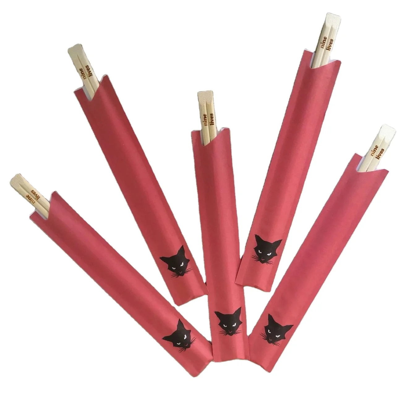 Wholesale semi-closed paper wrapped smooth surface twins bamboo chopsticks