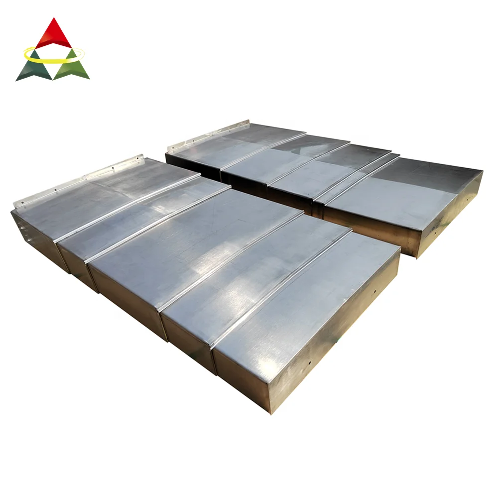 Steel telescopic protect slide way bellows cover for milling machine bed cover