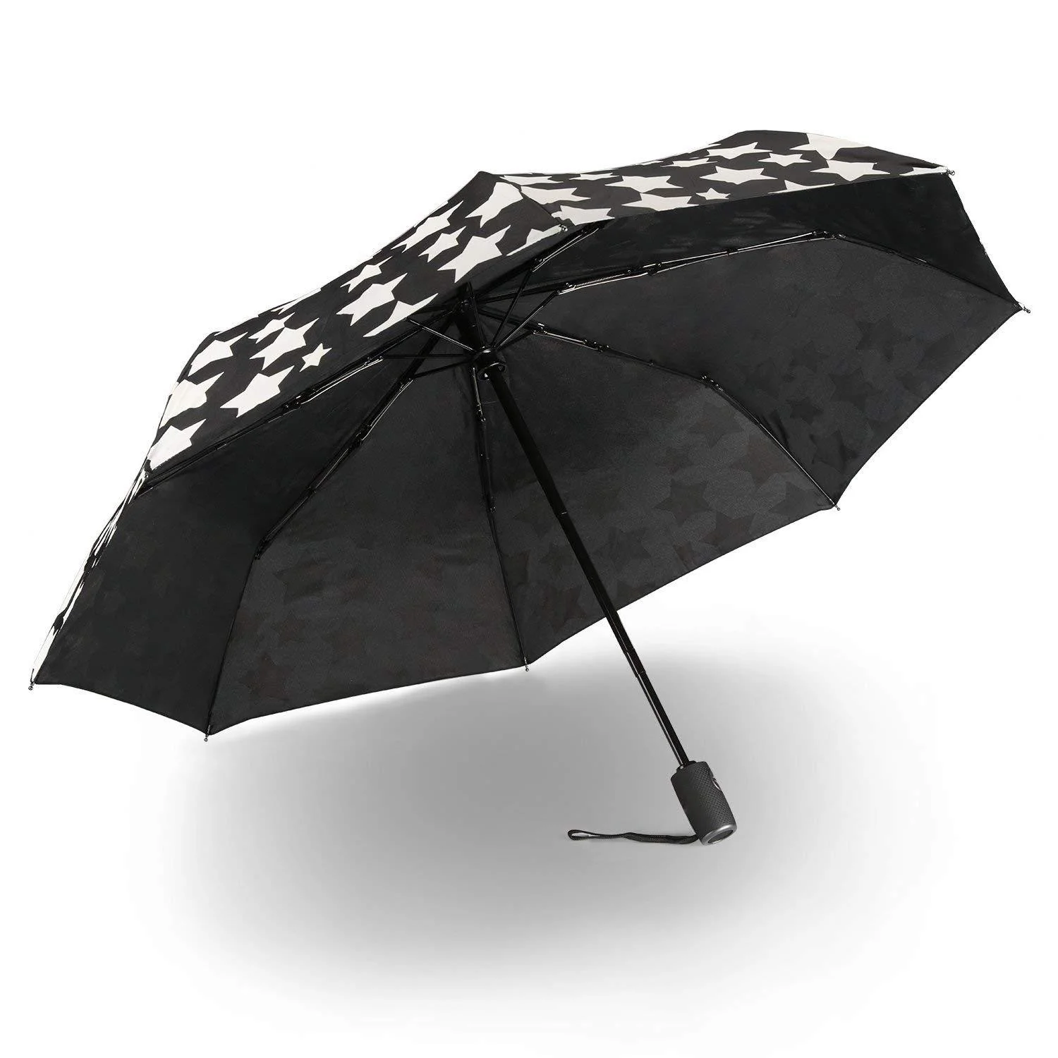Customized water color changing automatic 3 folding umbrella with star pattern