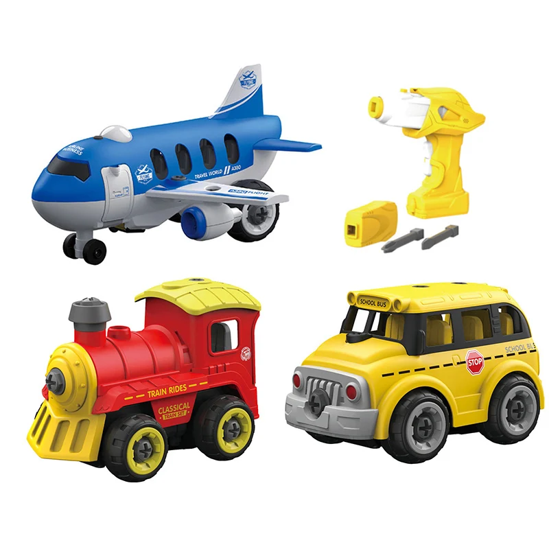 Винт сборки городского транспорта серии автомобиля пространственное творчества упражнения игрушки DIY самолет туристический автомобиль дети Rc блок поезда