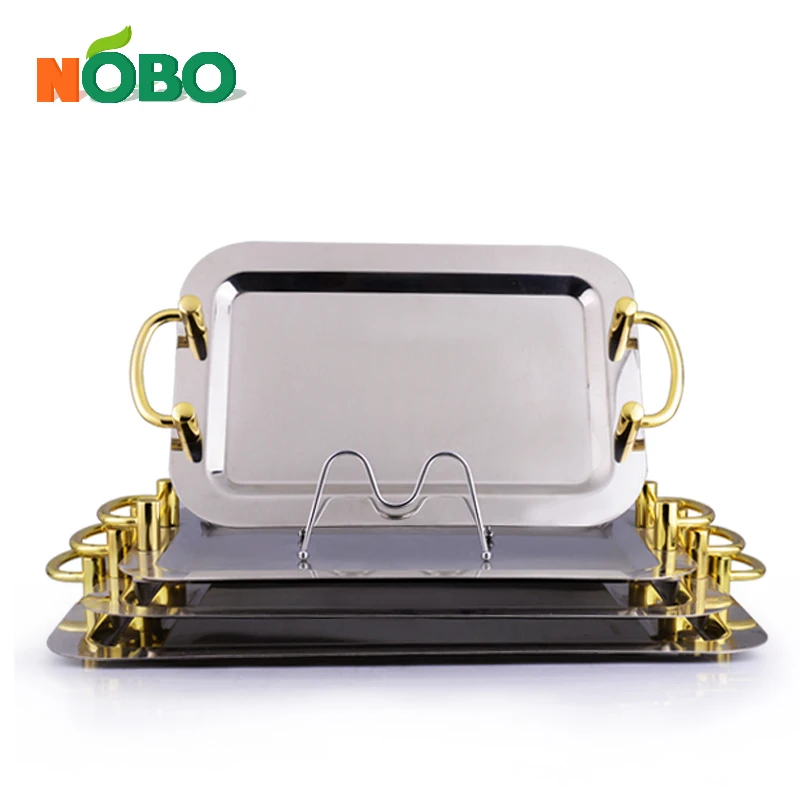 China manufacturers home decor modern serving silver rectangle mirror tray metal sweets trays (1600443471754)