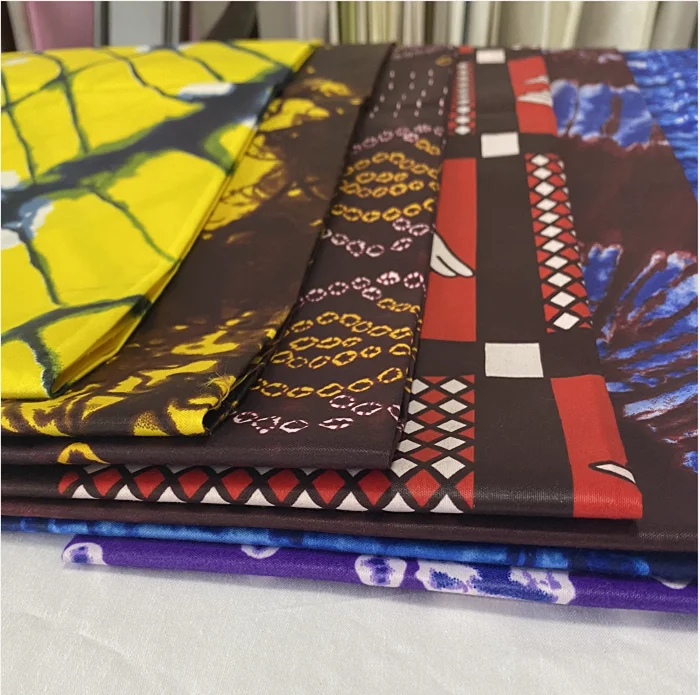 High quality polyester  material double printing  real wax fabric african wax prints ghana make clothing fabrics
