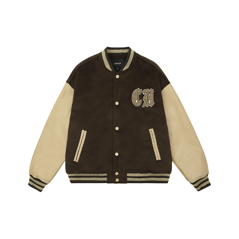 Fashion USA Varsity Jacket Snap Fastener Varsity Bomber Jacket Wool Letterman Varsities Jackets Leather Sleeves