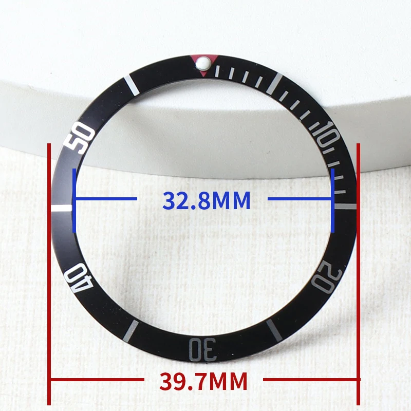 39.7mm * 32.8mm Watch Bezel Insert Aluminium For Tudor For Seiko Mods NH35 Watch Accessories Case Ring Green Luminous Bezel