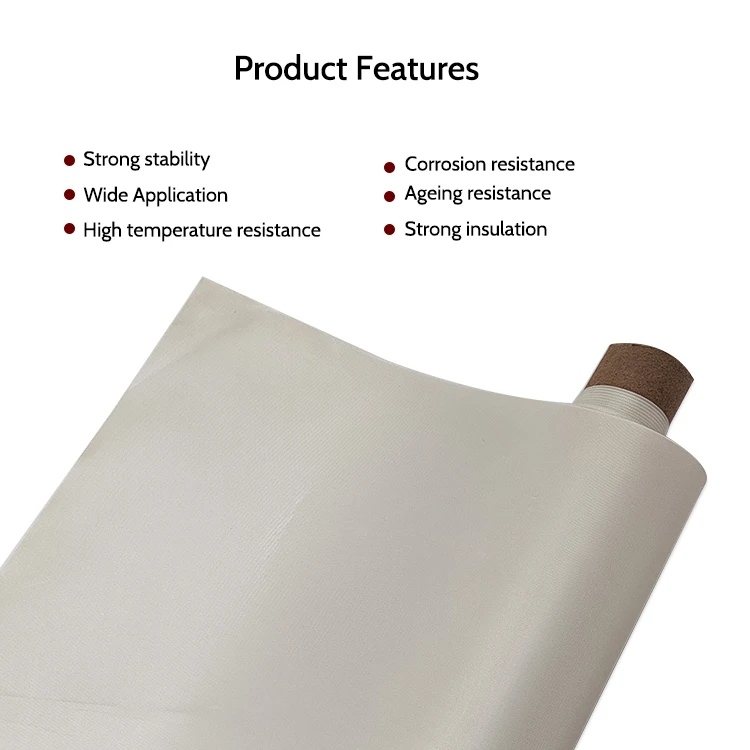 Custom White Color Industry 1.25m*1m Roll PTFE High Temperature Fabric for Heat Transfer