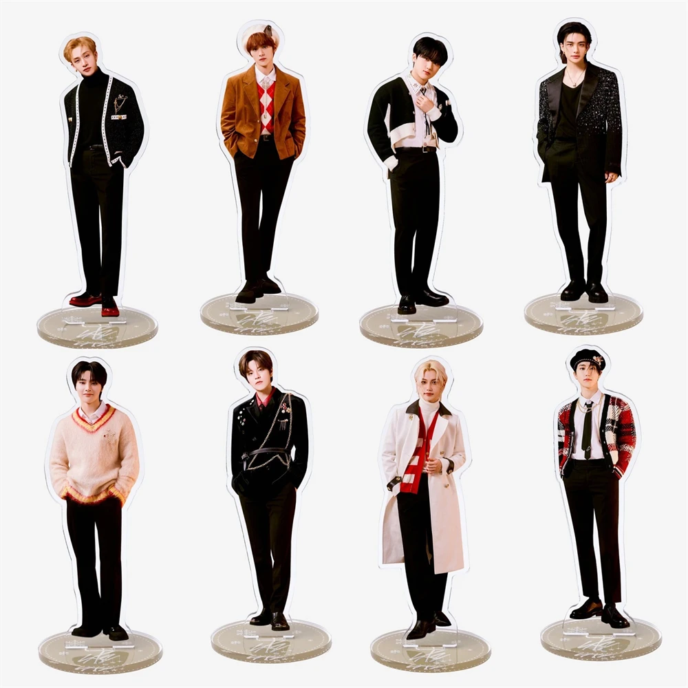 KPOP Stray Kids Christmas Acrylic Stand Figure BangChan Felix HyunJIn 10CM Standing Model Desktop Ornaments Fans Collection Gift